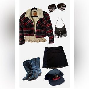 Levi's Red and Black Plaid Teddy Jacket
